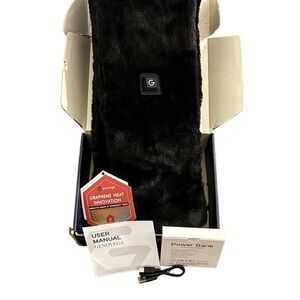 Women's Black Faux-fur Heated Scarf